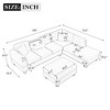 105" Modern Reversible L-Shape Sectional Sofa with Storage Ottoman, 2 Pillows and Cup Holder for Living Room - 3 of 4
