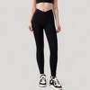Anna-Kaci Active Women's High Waist Crossover Leggings with V-Waistband and Full-Length Stretch Fit for Active or Casual Wear - 2 of 4