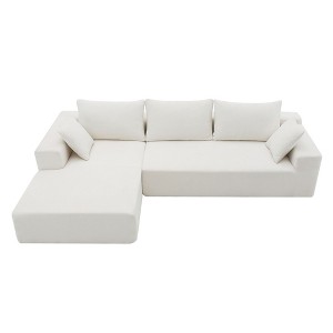 NicBex Modular Sectional Sofa,Chenille L-Shaped Compressed Couch with 2 Pillows for Living Room,Apartment,Office,No Assembly Require,Beige - 1 of 4