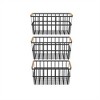 Tramull 3-Pack Metal Wire Storage Baskets, Black Grid Organizer Set for Pantry, Kitchen, Bathroom Countertop - 4 of 4