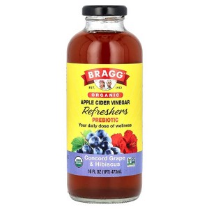 Bragg Organic Apple Cider Vinegar Refreshers Concord Grape and Hibiscus -- 16 fl oz - 1 of 2