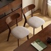 SEVOBAL Dining Chairs Solid Oak Wood Upholstered Chairs with Curved Backrest for Kitchen Dining Room, Brown, 18.7"*21.85"*30.71" - 4 of 4