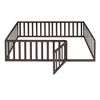 NicBex Twin/Full/Queen Size Kids Montessori Bed with Door,Floor Bed with Fence,Toddler bed for Bedroom Playroom,Walnut/White/Gray/Brown - 4 of 4