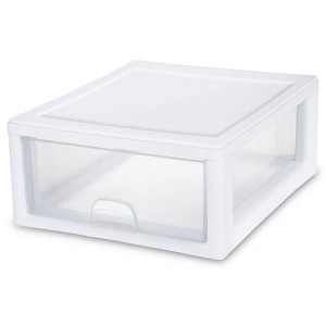 Sterilite 16 Quart Clear Plastic Stacking Storage Drawer Container Box, 18 Pack - 1 of 4
