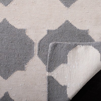 Handmade Gray Geometric Wool Area Rug 3' x 5'