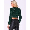 INSPIRE CHIC Women's Sequin Long Sleeve Open Front Party Cropped Jacket - 4 of 4