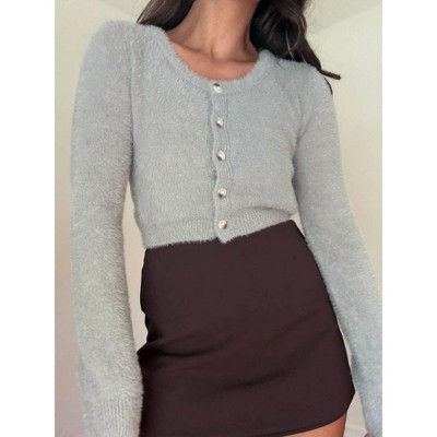 Women's Knit Scoop Neck Cardigan - SALTY