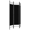 vidaXL 3-Panel Room Divider - Freestanding, Powder-Coated Iron Frame, 100% Polyester Polyester Screen, Elegant Circle Design, Black, 47.2"x70.9" - 3 of 4