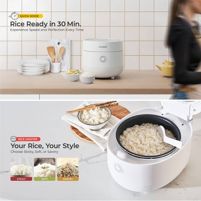 CUCKOO White 6-Cup Electric Nonstick Rice Cooker with Steamer