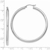 Black Bow Jewelry 3mm, 14k White Gold Classic Round Hoop Earrings, 50mm (1 7/8 Inch) - 3 of 4