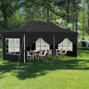 Costway 10 x 20FT Pop up Canopy  Outdoor Canopy Tent with 6 Sidewalls Carrying Bag Blue/Black/Gray/White/Pink - 2 of 4