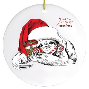 Have a Lazy Christmas Sloth Ornament| OrnamentallyYou - 1 of 3