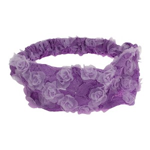 Unique Bargains Women's Floral Lace Wide Design Headband 1 Pc - 1 of 4