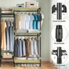 KTMBDW Garment Rack, Portable Closets for Hanging Clothes Heavy Duty, Closet Racks with Double Hanger Rods & Side Hooks, Black - 4 of 4