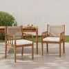 Christopher Knight Home Mara Rustic Outdoor Acacia Wood Rattan Dining Chairs with Cushions (Set of 2) - 2 of 4