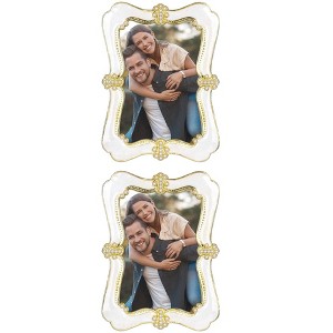 REGALWOVEN Pearl Plated Glass Front Tabletop Display Decoration Photo Frame for Tabletop - 1 of 4