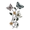 Floral Butterfly Metal Wall Art - Rustic Butterflies with Burlap Leaves and Flowers for Modern Farmhouse Living Room Decor By Lavish Home (Multicolor) - 2 of 4