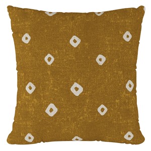 Ochre Print Throw Pillow - Skyline Furniture: Geometric Linen & Cotton Blend, Indoor Decorative Pillow with Zipper Closure - 1 of 4