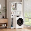 Toilet Storage Cabinet, Bathroom Shelves Organizer Space Saver Freestanding Restroom Shelf with Door, Anti-Tip Device Adjustable Shelf - 2 of 4