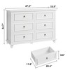 6-Drawer Dresser, Traditional Dresser for Bedroom, Wide Storage Chest of Drawers for Bedroom Living Room, White - 3 of 4