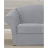 4pc Ultimate Stretch Suede Sofa Slipcovers Light Gray - Sure Fit: Indoor Furniture Protector, Zipper Closure, Machine Washable - 2 of 3