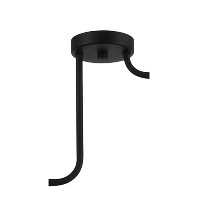 21.93" Black and Clear Glass 2-Light Semi Flush Mount