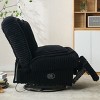 Corduroy Swivel Rocker Recliner Chair,Manual Glider Lounge Chair with Adjustable Backrest Footrest and Pillow for Living Room or Nursery-Koiai - 3 of 4
