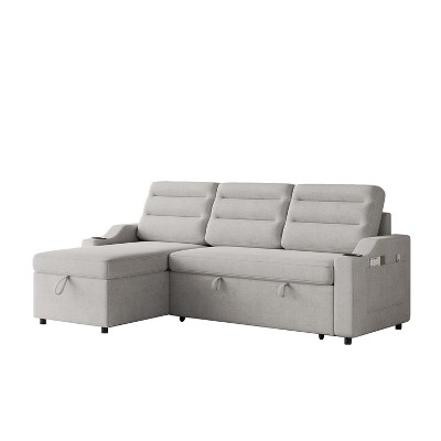 NicBex 83.5 Inch Convertible Sleeper Sofa Bed with Storage Recliner and Cup Holder for Living Room,Small Space,Bedroom
