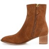 Journee Signature Womens Genuine Leather Airly Almond Toe Stacked Ankle Booties - 2 of 4