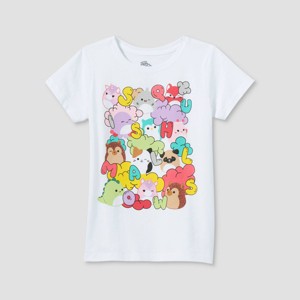 Girls' Squishmallows Short Sleeve Graphic T-Shirt - Red - 1 of 2