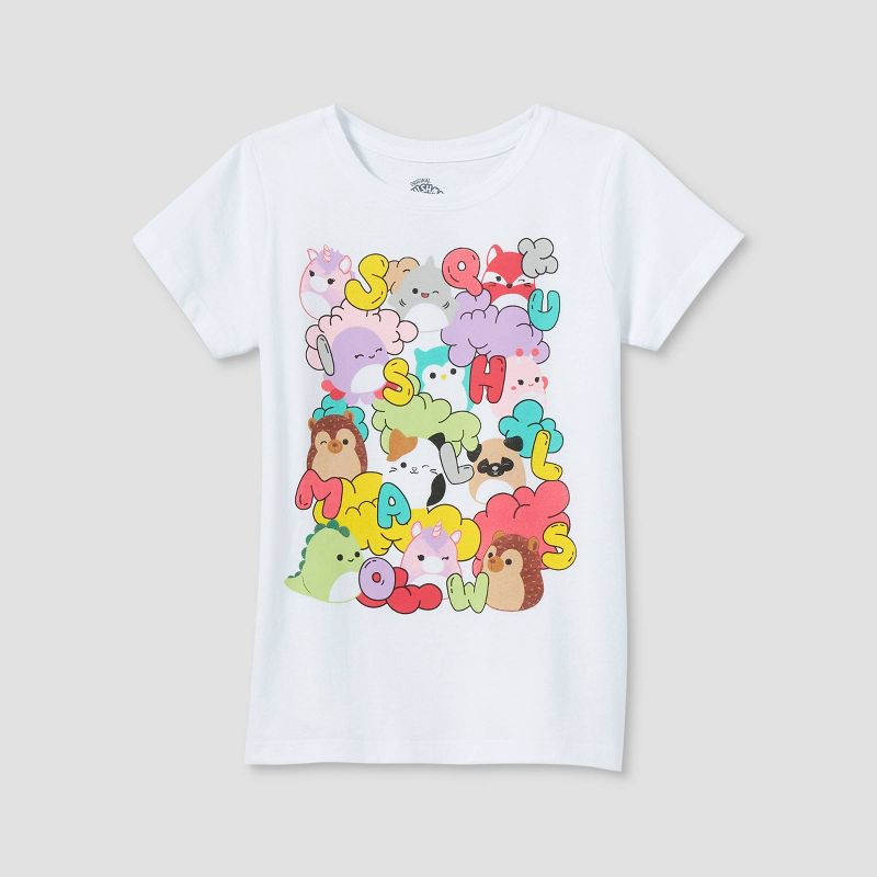 Girls' Squishmallows Short Sleeve Graphic T-Shirt - Red, 1 of 3