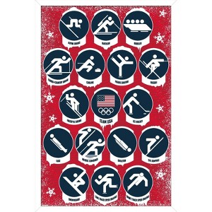 Trends International Team USA: 2026 Winter Olympics (Milan) - Pictograms Framed Wall Poster Prints - 1 of 4