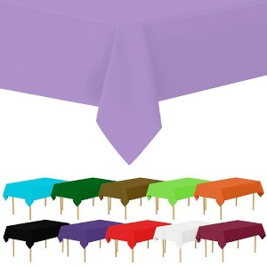 Plastic Tablecloth Disposable, Tablecloths for Rectangle Tables 54 inch. x 108 inch. Fits Tables Up to 8 Feet, Table Cloth for Party - SparkSettings - 1 of 4