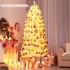 Tangkula 7 FT Pre-lit Artificial Xmas Tree with Wheels Mobile Christmas Tree with 1880 PE PVC Branch Tips 900 Warm White LED Lights - 4 of 4