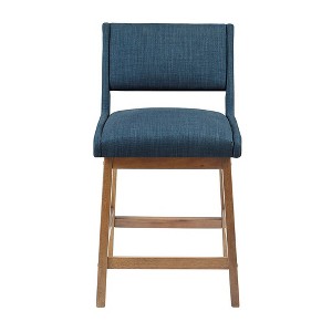 VYNXARIA Accent Chair£¬Dining Side chair£¬Rubber Solid Pecan Wood Finish£¬Attached Seat Cushion£¬Navy - 1 of 4
