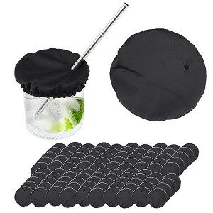 Impresa [100-Pack] Fabric Drink Covers for Alcohol Protection -Black - 1 of 4