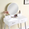 Roundhill Furniture Liannon Contemporary Wood Vanity and Stool Set, White - 2 of 4