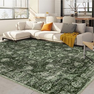 Garvee Washable Living Room Area Rug Vintage Print Non-Slip Runner Vintage Indoor Large Carpet for Bedroom Dining Room Office - 1 of 4