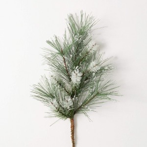 Sullivans Artificial 25" Frosted Fuzzy Pine Spray, Green - 1 of 2