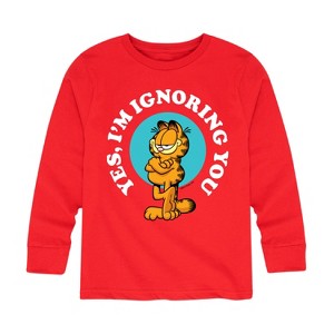 Boys' - Garfield - Ignoring You Long Sleeve Graphic T-Shirt - 1 of 4