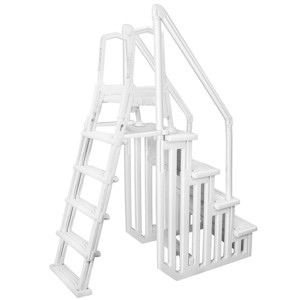XtremepowerUS Deluxe A-Frame Above-Ground Swimming Pool Ladder Large Entry Non - 1 of 4
