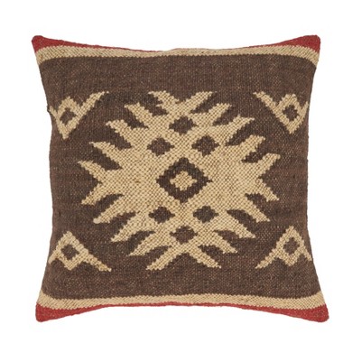 Saro Lifestyle Elegant Kilim Poly Filled Pillow, Multicolored, 18"x18"
