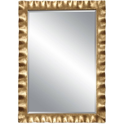 Uttermost Rectangular Vanity Accent Wall Mirror Modern Beveled Antiqued Gold Iron Frame 28 1/4" Wide Bathroom Bedroom Living Room