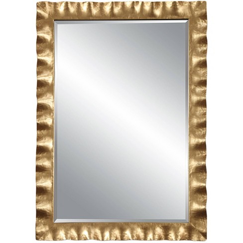 Uttermost Rectangular Vanity Accent Wall Mirror Modern Beveled Antiqued  Gold Iron Frame 28 1/4 Wide Bathroom Bedroom Living Room