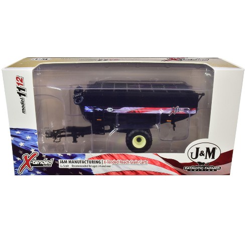 J M 1112 X Tended Reach Grain Cart W Single Wheels Black W American Flag Decal Patriotic Farmer 1 64 Diecast Model By Speccast Target