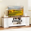 Costway Farmhouse TV Stand for TVs up to 65" with Sliding Doors Storage Cabinets - 4 of 4