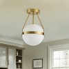 Dewdrop Modern Ceiling Light 1-Light Brass Iron Frame with White Glass Shade ETL Certified for Bedroom Kitchen - 3 of 4