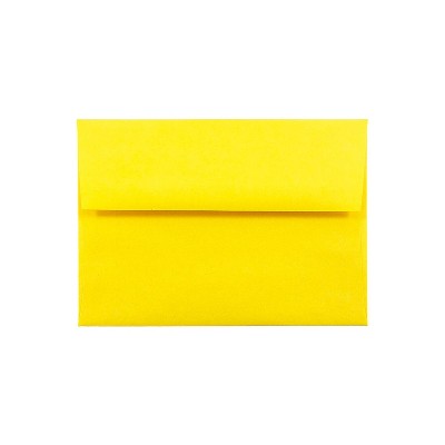 JAM Paper A6 Colored Invitation Envelopes 4.75 x 6.5 Yellow Recycled Bulk 250/Box (94531H)