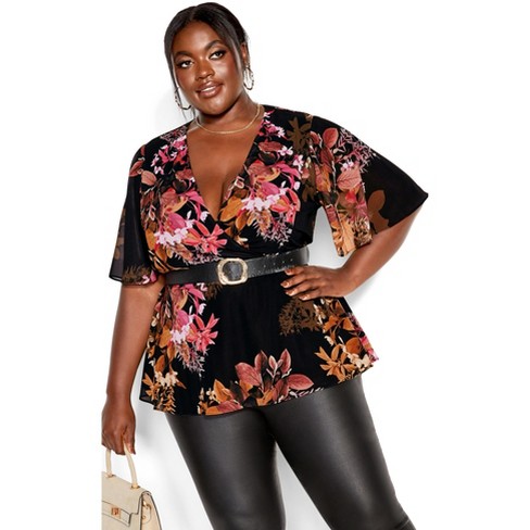 plus size floral blouse
