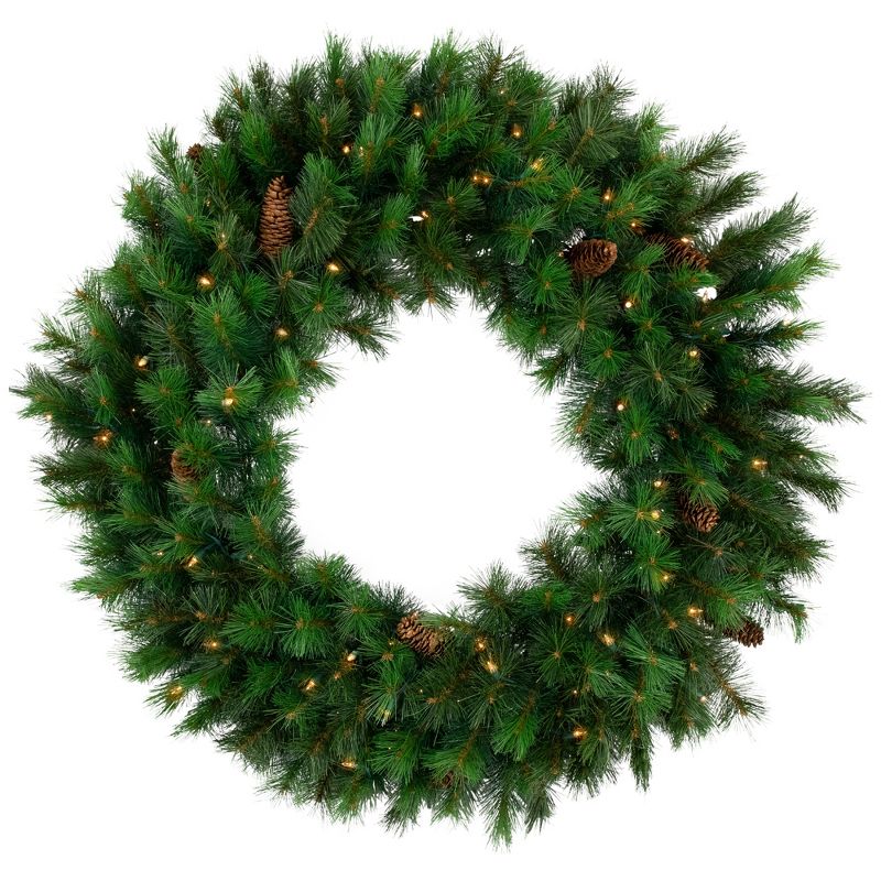 Northlight 48" Prelit Royal Oregon Pine Artificial Christmas Wreath - Clear Lights, 1 of 8
